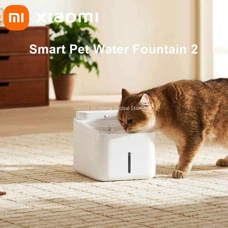 

Новый умный фонтанчик для воды Xiaomi Smart Pet Drinking Fountain 2, объем 3 л, беспроводной водяной насос, автоматическое управление, для кошек и собак, длительное время работы от батареи, подарок
