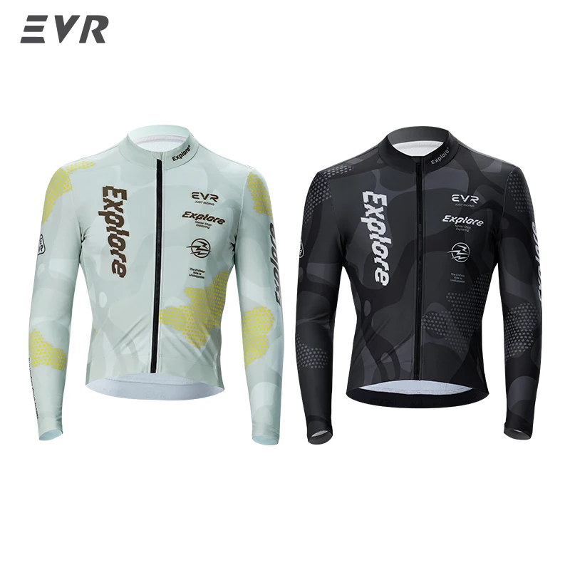 EVR Pro Herren Winter Fleece Fahrradtrikot Thermisch Winddicht Langarm Fahrradjacke Warme Rennrad MTB Fahrradbekleidung