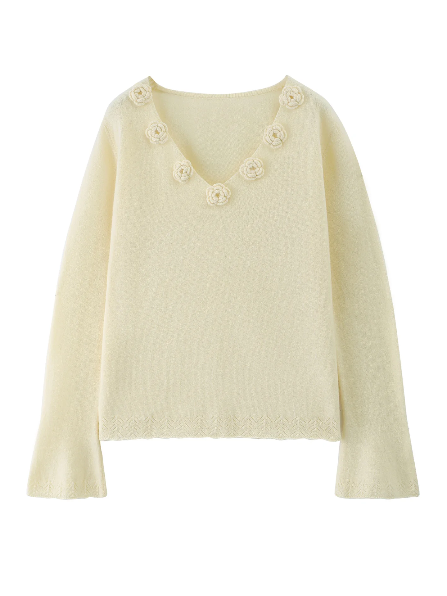 

New Fashion Woman 100% Merino Wool Sweater Elegant Autumn Winter Female Knitted Pullover V-Neck Ladies Long Sleeve Clothing Tops