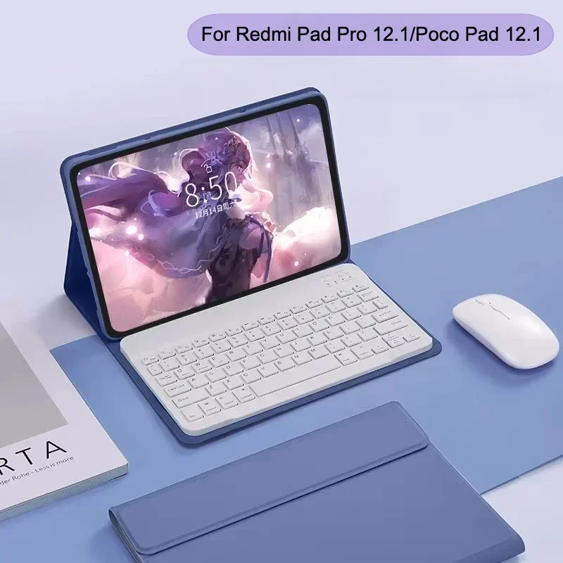 Xiaomi Redmi Pad Pro Poco 패드 케이스 12.1 2024,Smart Funda 키보드 커버 Redmi Pad Pro 12.1 인치 2024 용 자기 타블렛 케이스