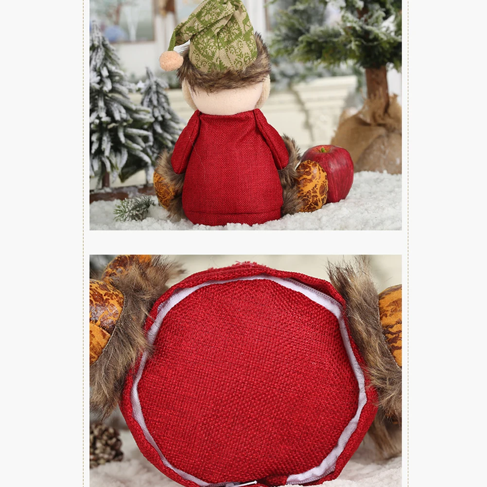 

Christmas Bag Snowman Pattern Gift Storage Organizer Candy Holder Desktop Ornament Party Favors Decoration