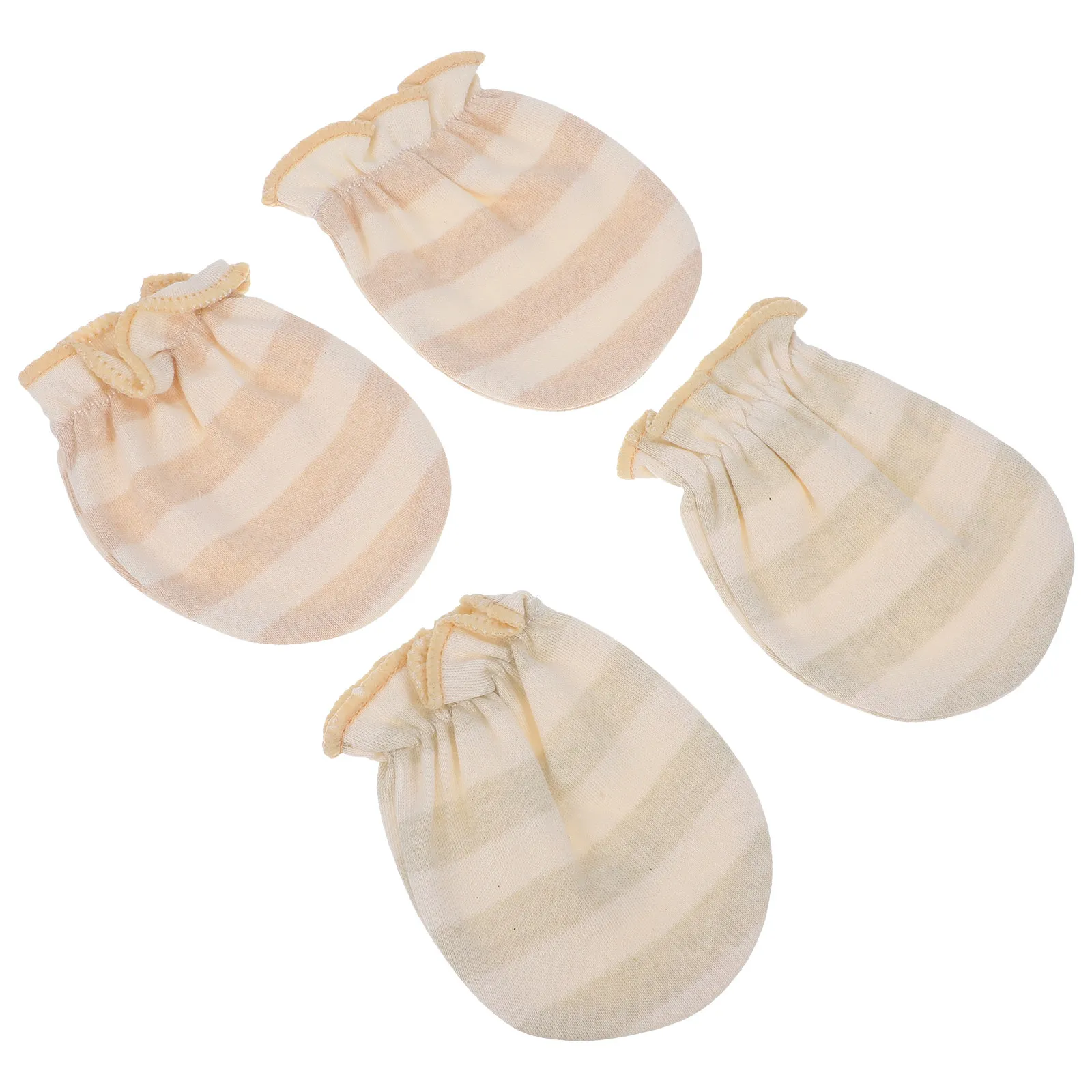 

2Pairs Newborn Mittens No-Scratch Cotton Baby Mitts for Infants Anti-Chew Soft Breathable Infant Girl Mittens Safe Gentle on