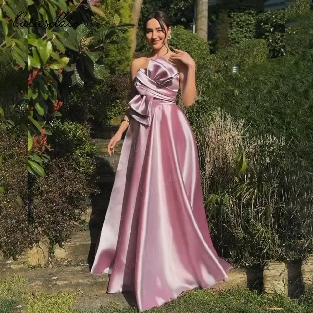 

Catasdate A Line Party Dresses Big Bow Special Occasions Dress for Evening Elegant Prom Dress for Women Satin Dress Customized