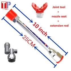 Tpaitlss 10 inch Airless Paint Spray Gun Tip Extension Pole Rod Tool and Swivel Joint for Titans Wagner Spraying Machine New