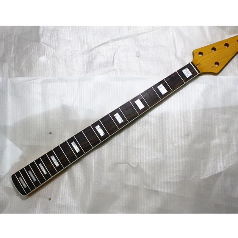 5-saitiger Bass-Ahornhals mit Palisandergriffbrett-Inlay, Perlenblock + Perlenbindung, Holzfarbe – Detail 2