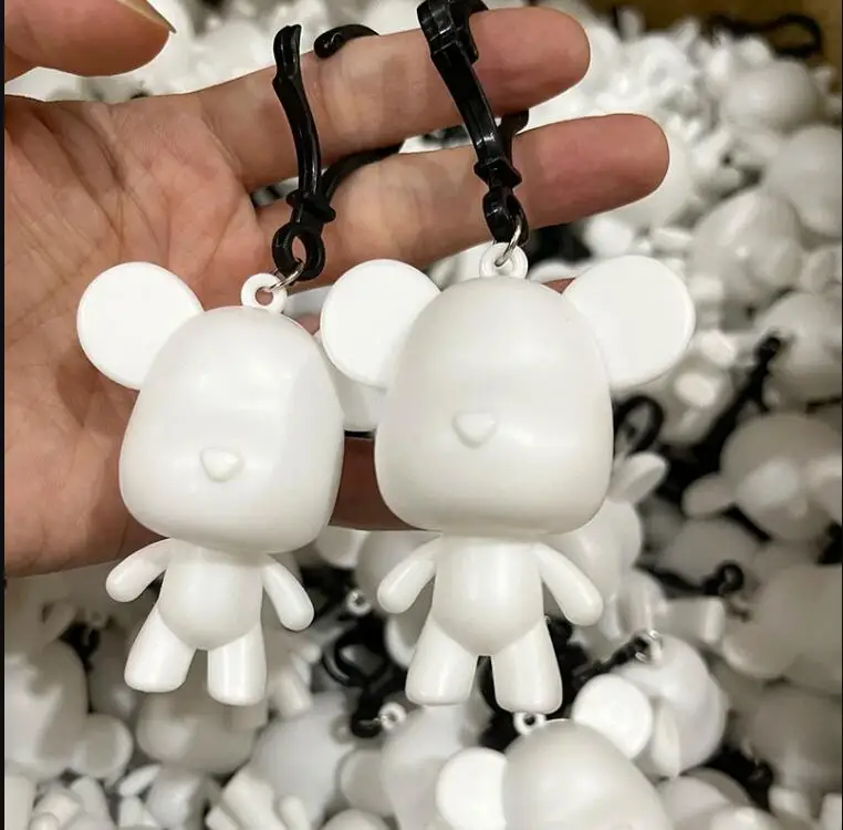 

8cm 24pcs 100% Bear Handmade Set Gloomy Bear POPOBE White Blank Mold Vinly Toys for Kid DIY Painted Medicom Toys