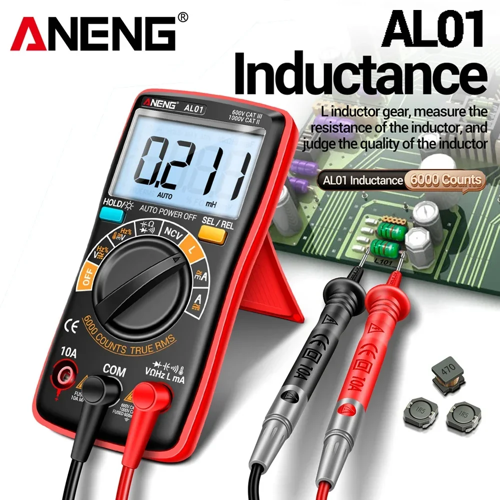 ANENG AL01 Inductance Digital Multimeter 6000 Count True-RMS AC/DC Voltage Meter Current Tester Professional Electrician Tools