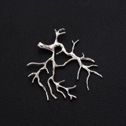 Collier de base vierge de branche d'arbre en argent plaqué cuivre, bijoux de bricolage, accessoires exécutifs, PmotFor Cabochon, 27x31mm, 5 pièces