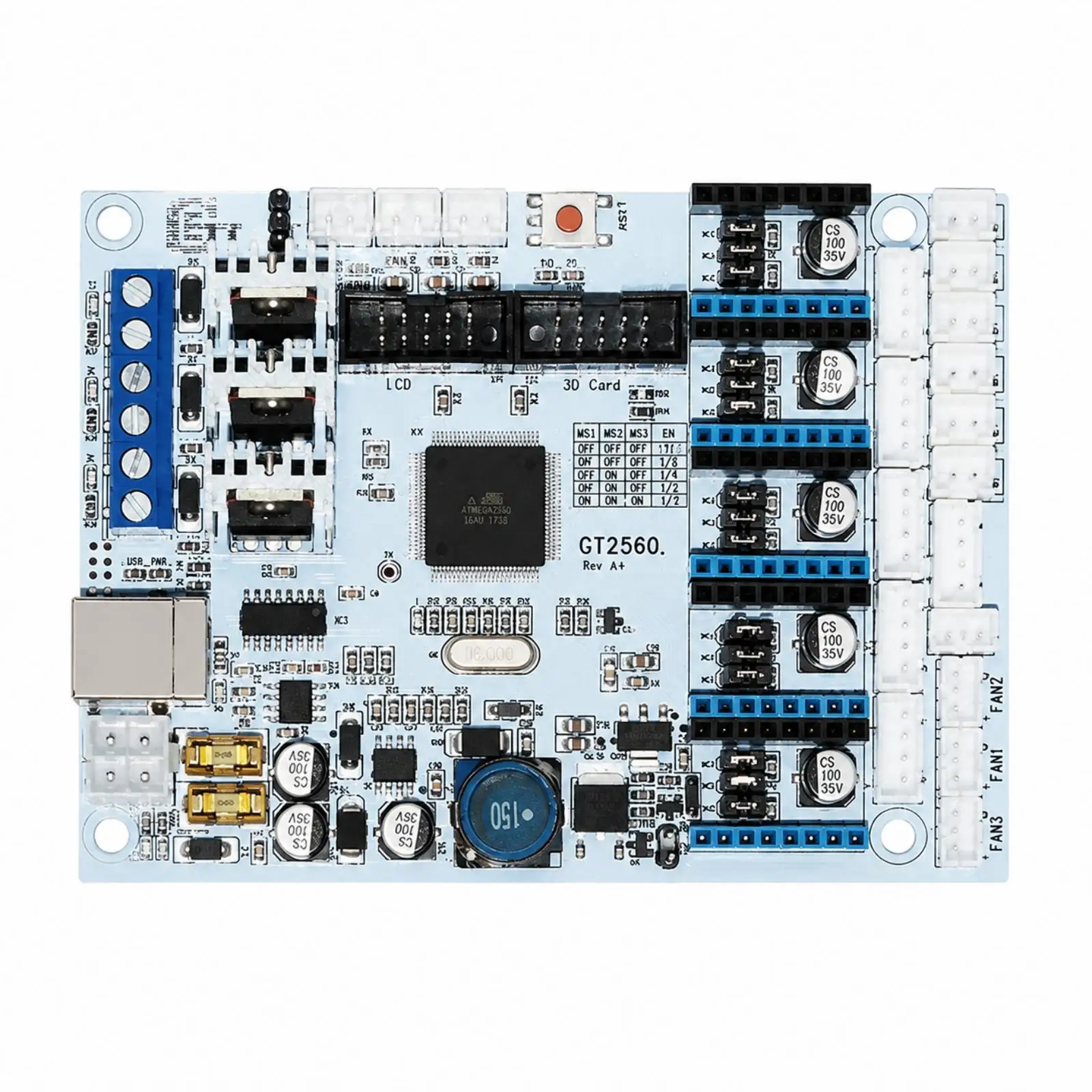 3D Printer Motherboard GT2560 Control Board for Maintenance Workstations and Custom Builds with Terminal Blocks
