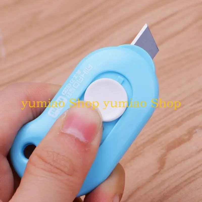 587B Mini Retractable Utility Knife Box Cutter Letter Opener Alloy Steel Knife Blade with for Key Chain Hole for Home Of