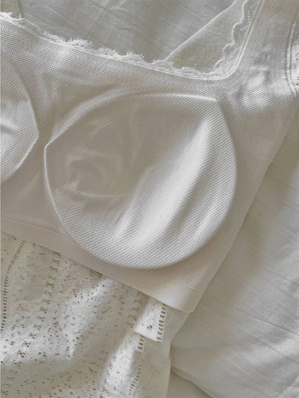 Caldo gilet con suola in pizzo foderato in Fce Intimo da donna con imbottitura sul petto Base integrata con una tazza irt Abbigliamento interno Sle francese S...