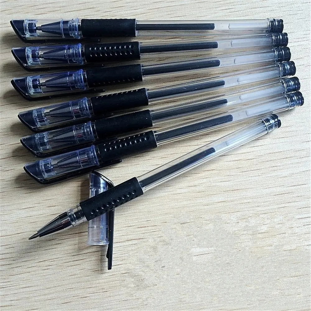 50 pcs Gel Pen 0.5mm Black Blue and Red Ink  Very Good Writing Pen Metal Chirography Office & School Pen For Student