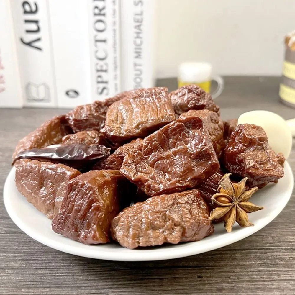 

Simulation Beef Block Beef Keychain PVC Imitation Food Beef Cubes Keyring Food Model Simulation Food Keychain Jewelry Gifts