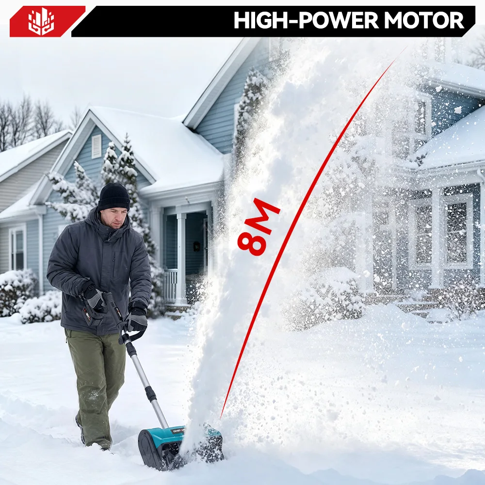 ONEVAN 3000W 300mm Brushless Electric Snow Plow Cordless Snow Sweeper Shovel Clean Street Courtyard For Makita 18V Battery Pin