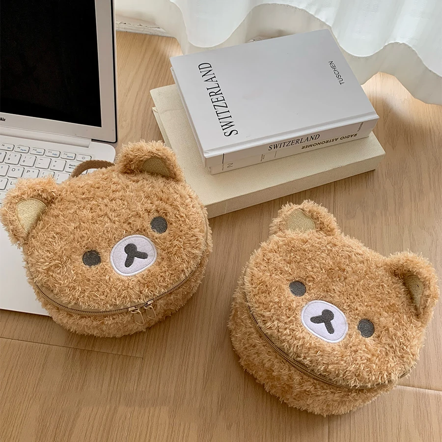 2026 NEU Plüsch-Make-up-Tasche Anime Entspannter Bär Kosmetiktasche Damen Schmuckaufbewahrungsbeutel Mädchen Organizer Handtaschen Geschenk Heißer Verkauf – Detail 7