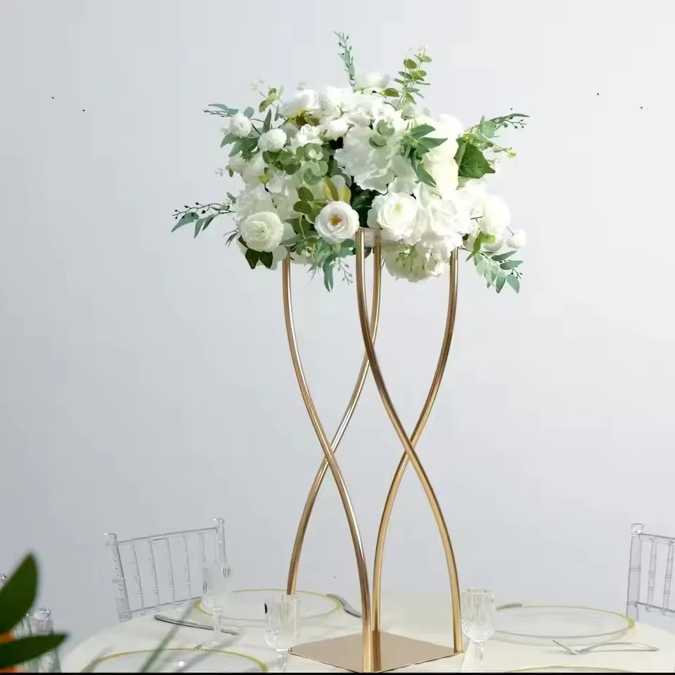 6/10 Stück 35 Zoll Gold Metall Blumenständer Vase, Tischdekoration für Hochzeit, Party, Feiertag, Event, Heimdekoration – Detail 4