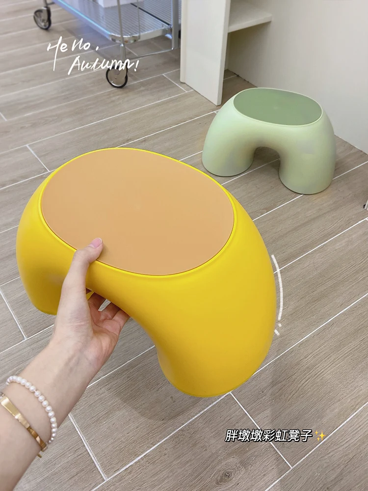 Cute Small Stool Household Low Stool Dormitory Plastic Thickened Solid Children Baby Foot Stool Living Room Coffee Table Bench