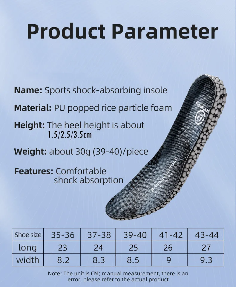 1 Paar Erhöhungs-Einlegesohlen aus Memory-Schaum, Sport-Einlegesohle, Deodorant, atmungsaktives Kissen, weich, schützt orthopädische Einlegesohlen, Unisex – Detail 2