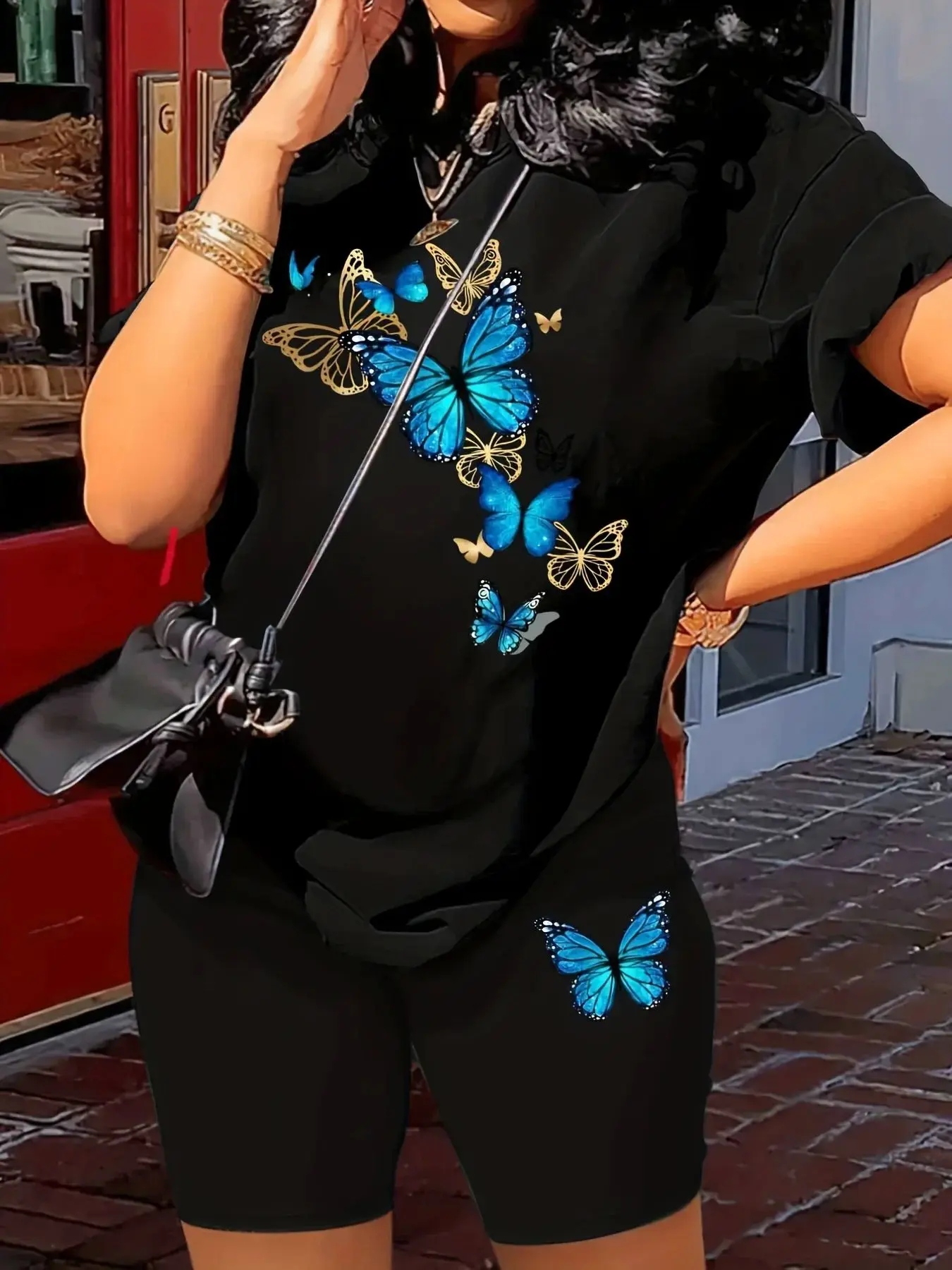 Dames T-shirt met zomerprint Orts Set Casual Comfortabel Ademend Faionable voor buitenactiviteiten