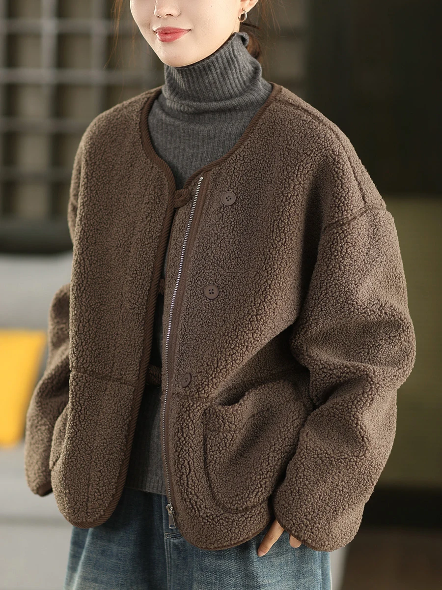 Abrigo de piel de oveja Thiened Heavy Industry para mujer, a la moda, cálido, con interior de ante, ropa de abrigo de invierno, manga larga, cierre de cremallera