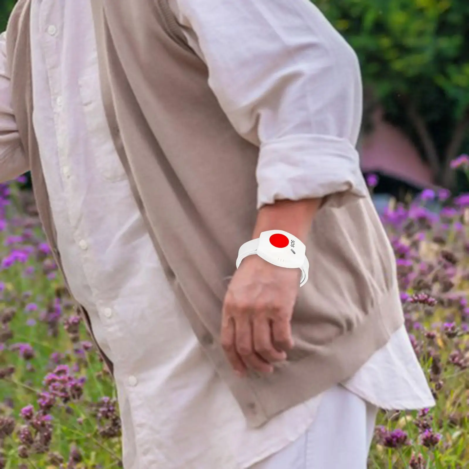 Relógio sem fio com botão emergência, alarme para enfermeira paciente e idosos