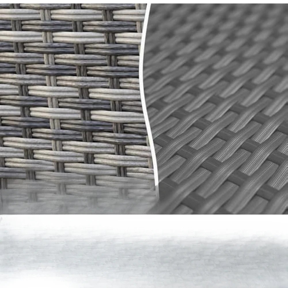 Recliner Chairs with Ottomans, Modern Outdoor Conversation Sets Sectional Sofa, Rattan Patio Set with Storage Table (Grey)