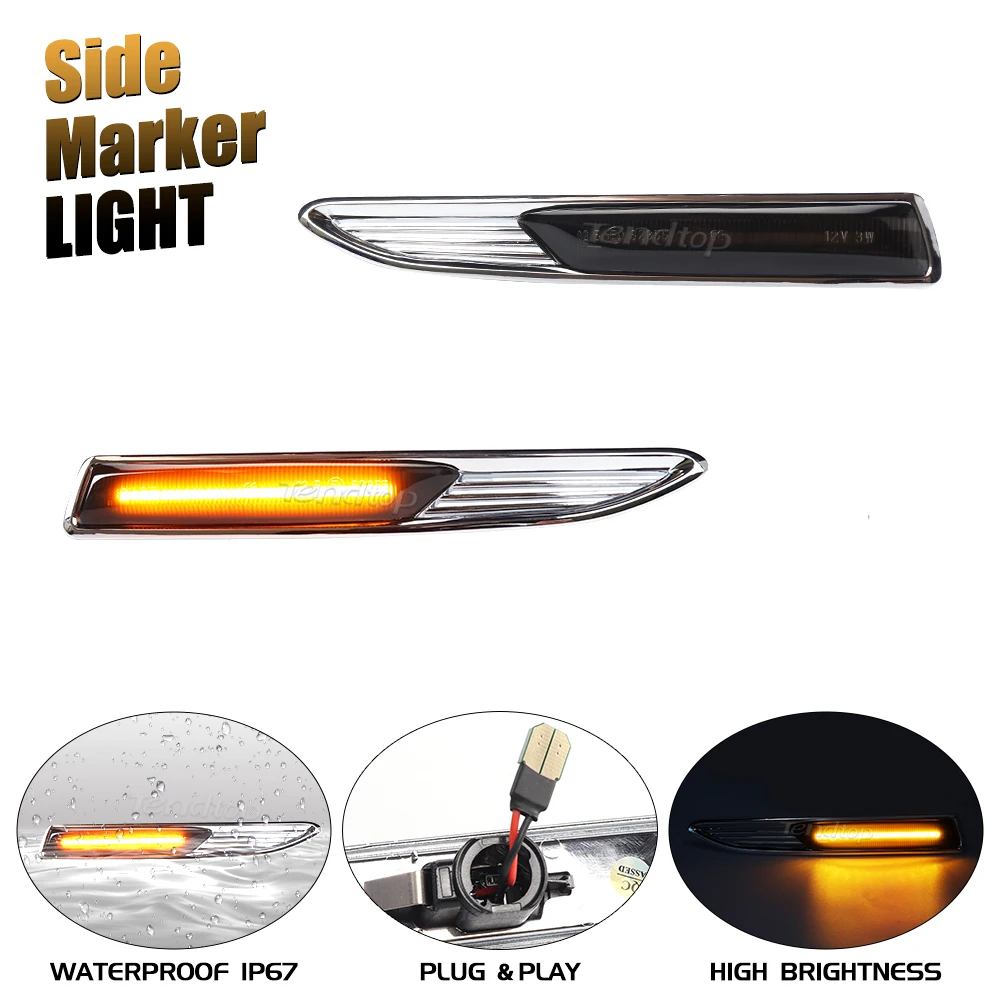 Sequential LED Dynamic Turn Signal Side Marker Light Blinker For Ford Mondeo Mk4 Hatchback Saloon Estate (BA7) 2007-2015