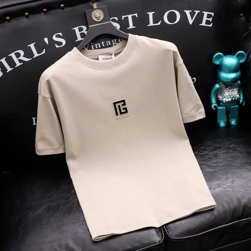 2024 Summer New Arrival high quality Round Neck T-Shirt Ins Brand Fashion Trendy Men's Half Sleeve T-Shirt