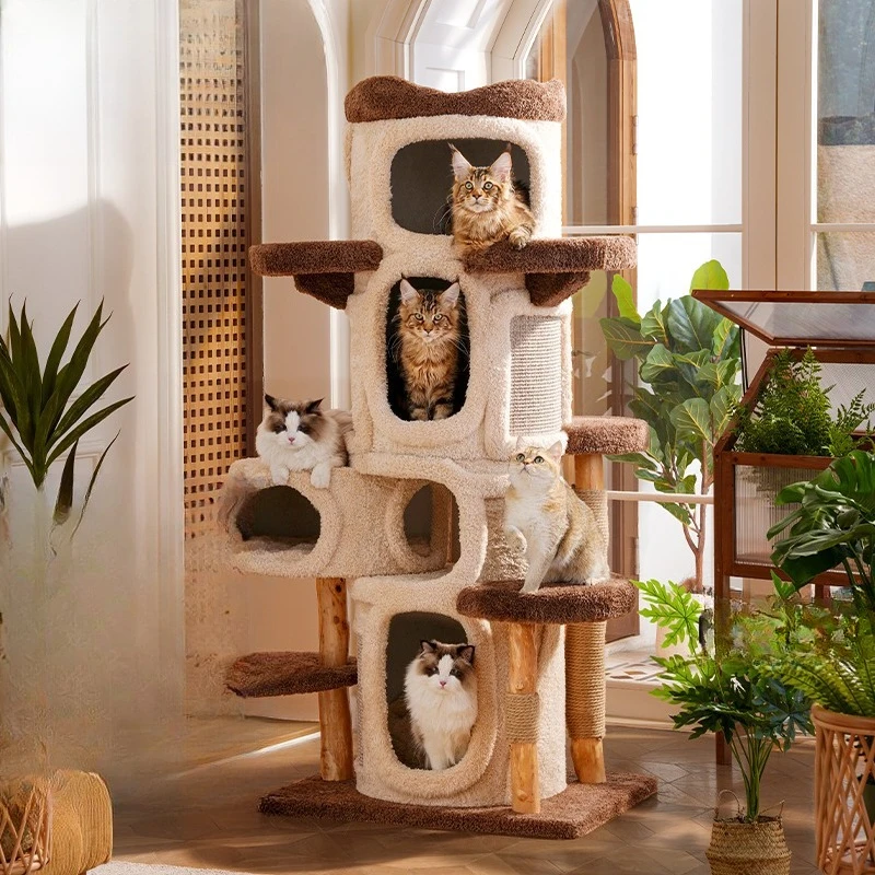

Tongtian tree cat climbing frame Tongtian pillar large cat tree household universal in all seasons