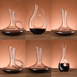 Creative Crystal Glass Quick Decanter, Modern Simple Household Red Wine Divider, Shakers, Personality U-shaped Swan Trumpet Flas