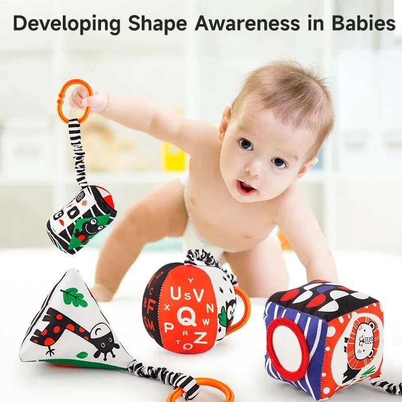 Sensory Cloth Book Set, Baby Activity Gym with Hanging Toys，Crinkle Paper for Newborn Infant Early Education Development