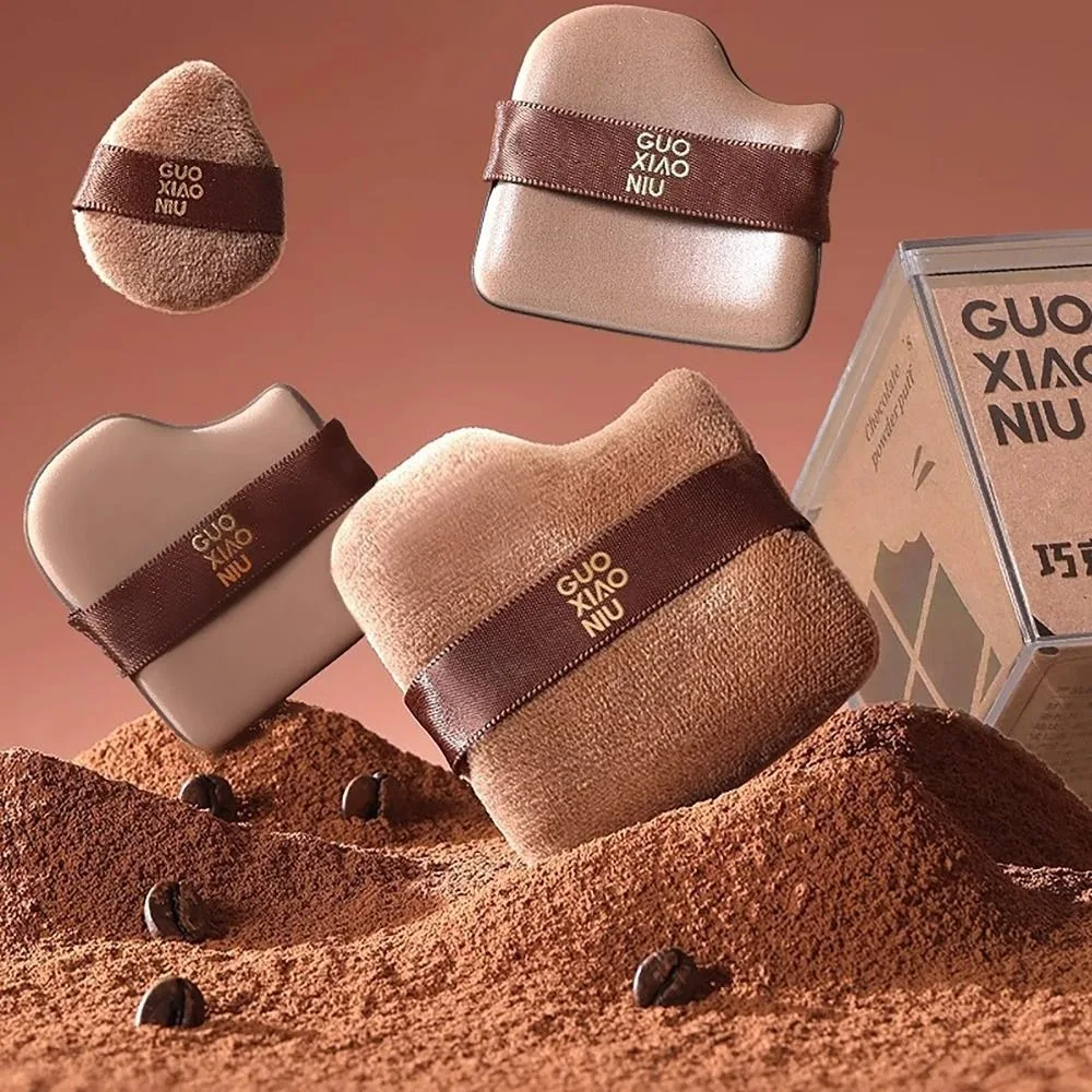6 pçs mini liquidificador de maquiagem puffs cor chocolate mistura rápida pó puff ferramenta de maquiagem macia esponja de maquiagem para mulher beleza