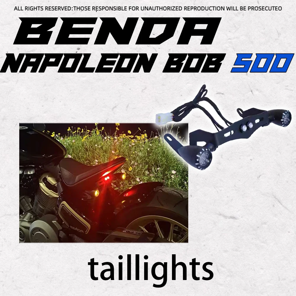 

For BENDA Napoleon bob 500 Modified LED Flowing Light Bar Integrated Rear Brake Turn Signal Lamp