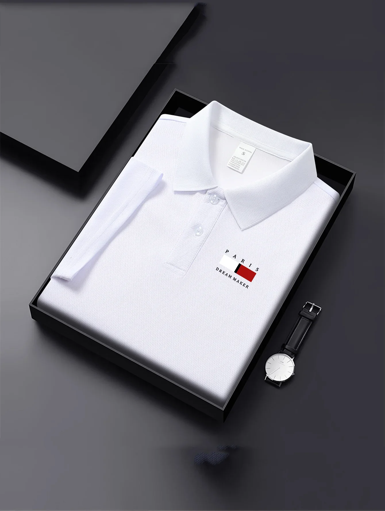 2026 New Men's Navy Blue Breathable Polo Shirt Casual Short Sleeve Summer Lightweight for Daily Work Beach Sports