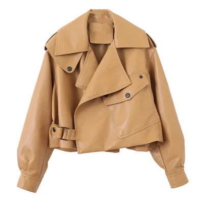 New Arrival Winter Autumn Women's Leather Wallet Campera Chaqueta Cuero Mujer Modis Coat Women Veste Cuir De Couro 2025