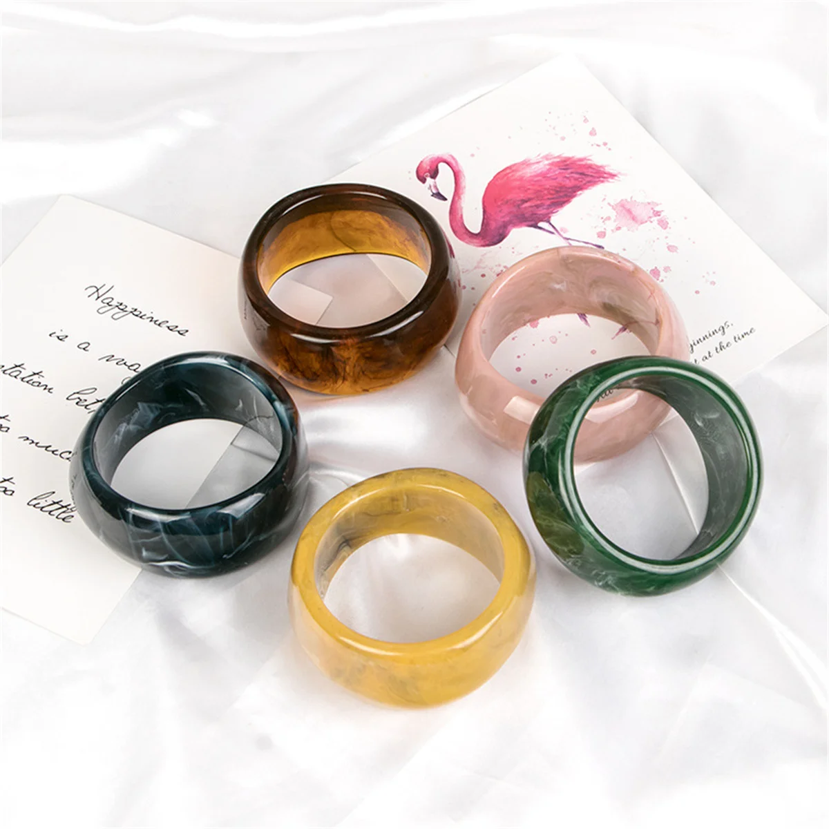 Cool Vintage Exaggerated Irregular Acrylic Resin Chunky Bangles Women Kpop Geometric Charm Bangles Bracelets Retro Jewelry Boys view 4