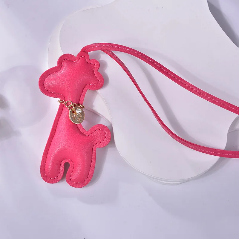 New Christmas tree Gift Keychain Giraffe Deer Rabbit Pendants DIY Girls Women Handbag Bag Car Key Chain Ring Holder Keyring