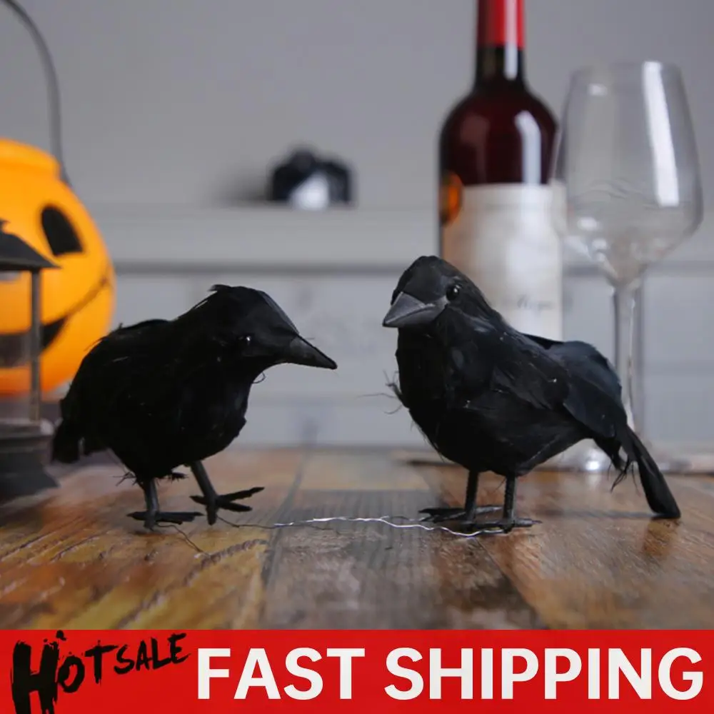 Accessoires de décoration de corbeaux d'halloween, corbeau artificiel réaliste, atmosphère Festive multifonctionnelle, ornements de fête à thème réaliste