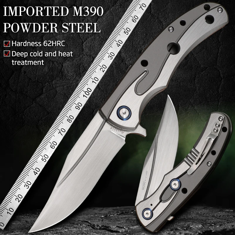 

Austria M390 powder steel high hardness sharp folding knife outdoor camping hunting tactical pocket knife self defense EDC tools