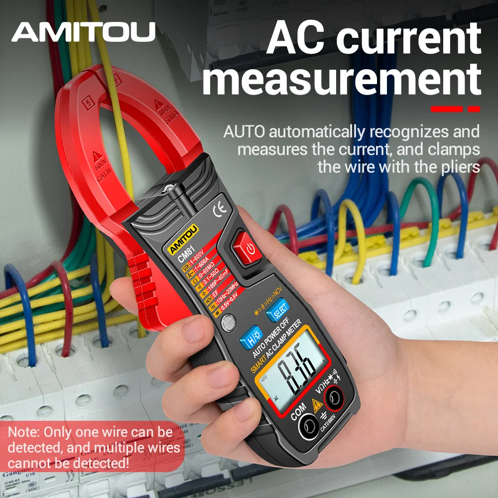 AMITOU CM80/CM81 Digital Clamp Meter AC Current Ammeter Voltage Tester Amp Hz Capacitance NCV Ohm Tester Electrician Tools