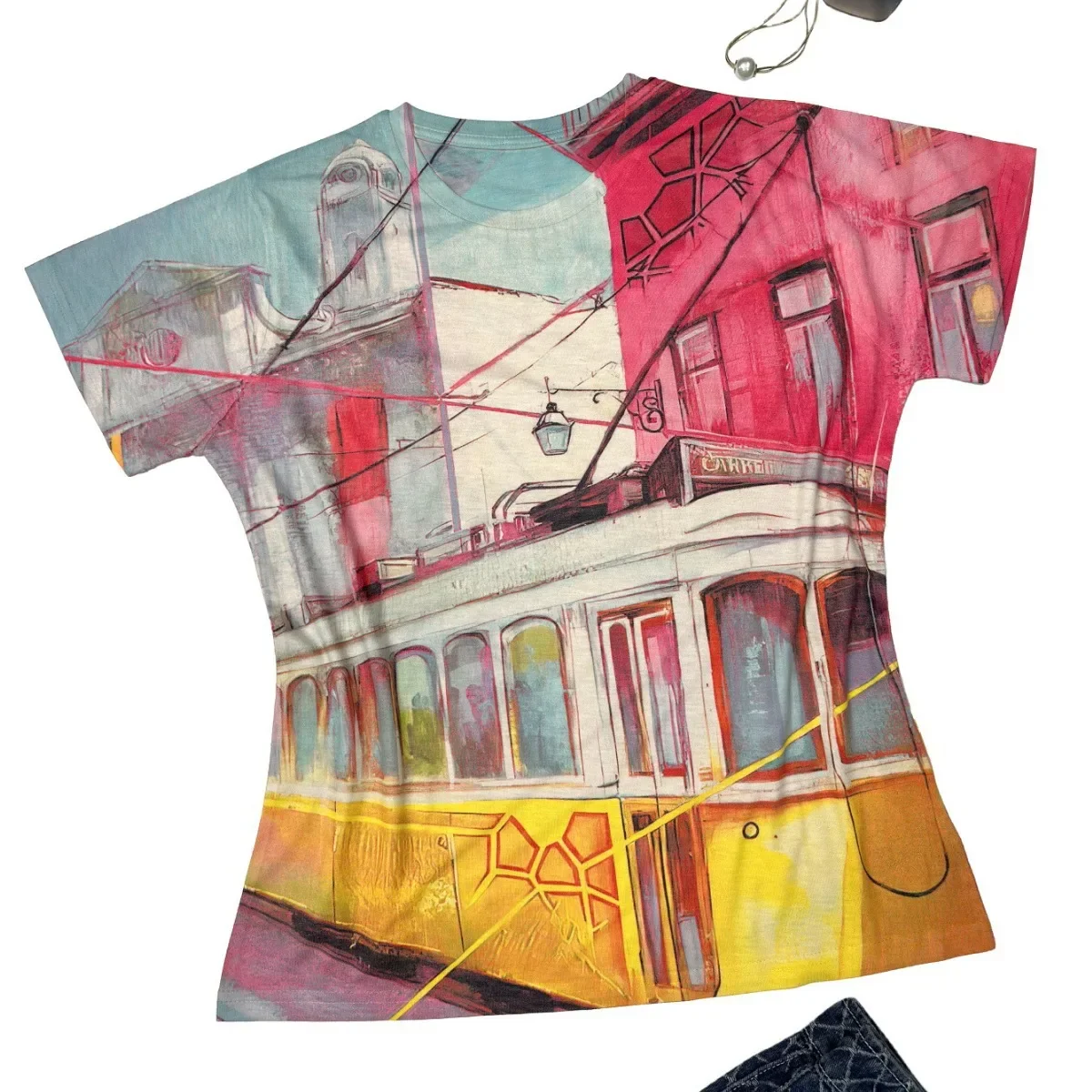 2025 Color Painting Printed Slim Fit T Shirts Women Vintage Clothes Casual Female Short Sleeve Tops Camisa Mujer Manga Corta