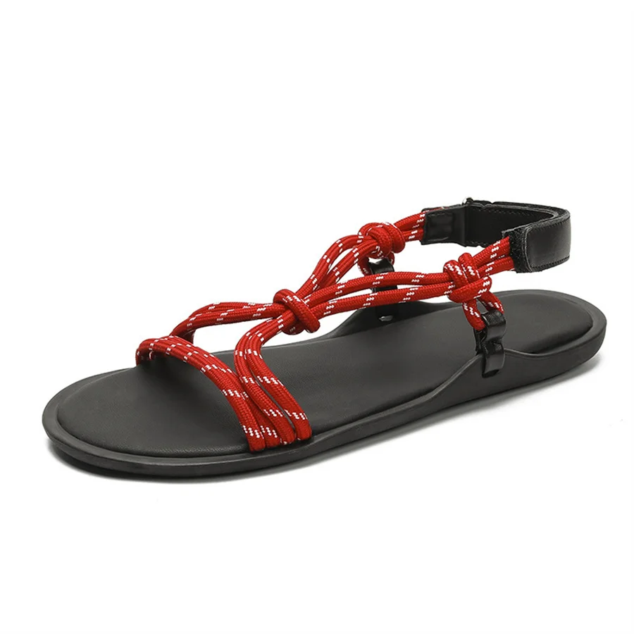 

New Summer Women Sandals Casual Flat Shoes Rope Cross-strap Beach Flats Leisure Sandalias Mujer Holiday Vacation Sandal