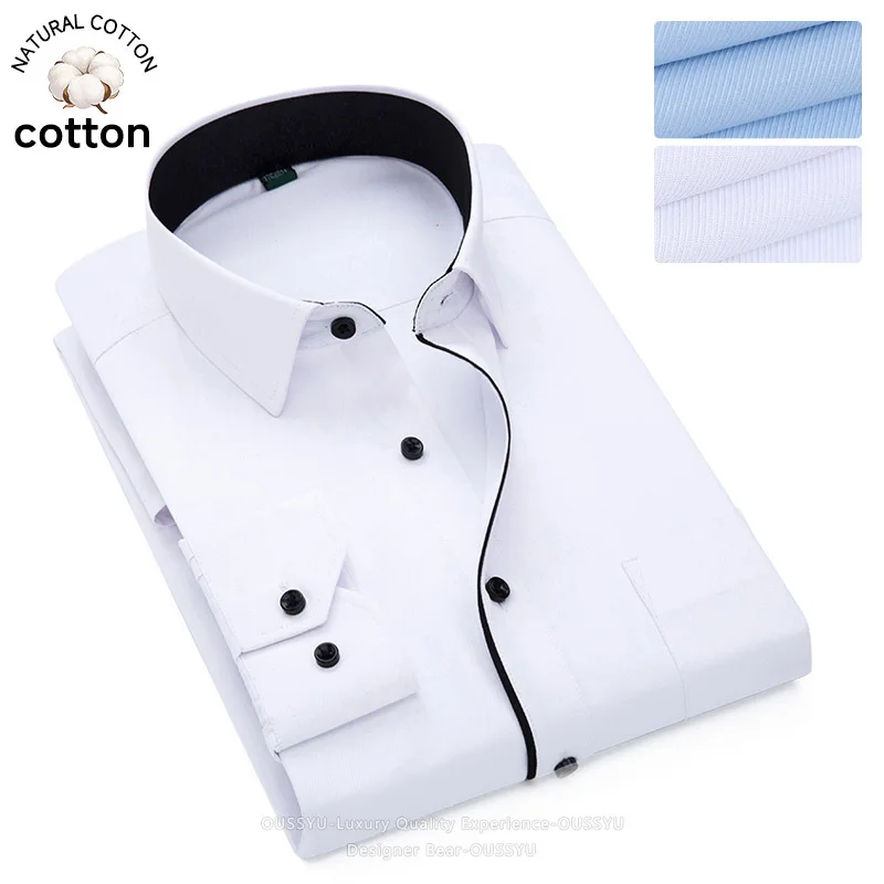 

Men's Business Work Dress Shirt Long Sleeve Black Diagonal Stripe Cotton Formal Workwear Iron Free Office Professional Classic