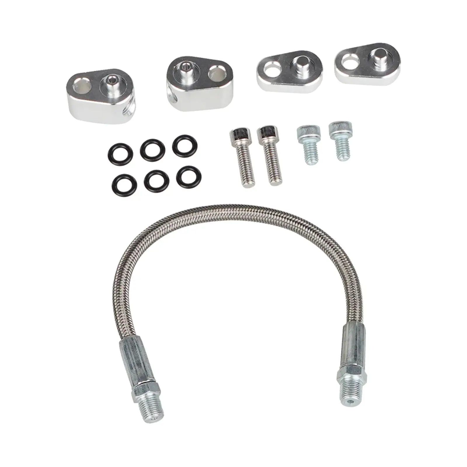 Coolant Steam Crossover Tube Braided Hose Kit for GM LS Series Engines