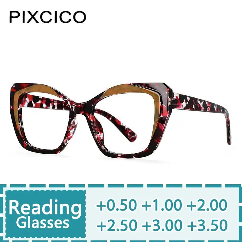 R56881 Women Fashion Cat Eye Reading Glasses Popular Tr90 Leopard Clear Eyewear Trend Presbyopic Eyeglass Dioptric +0.50~+3.50