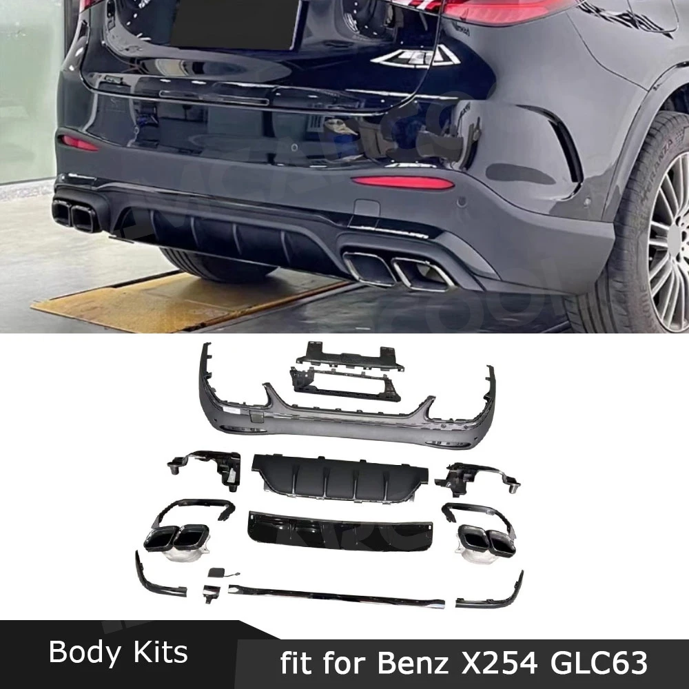 

For Benz X254 GLC260 GLC300L SUV GLC63 AMG 2023-2024 Car Rear Lip Diffuser Spoiler Exhaust Accessories