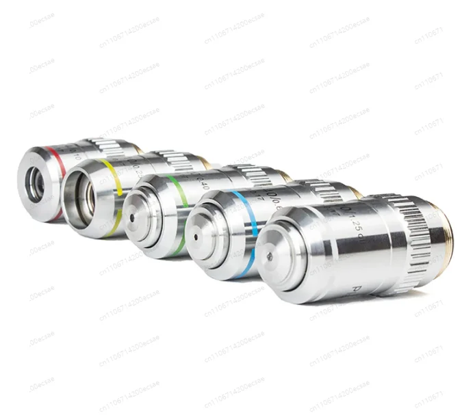 Objectif achromatique en cuivre 195 Plan 4X 10X 20X 40X 100X pour microscope biologique