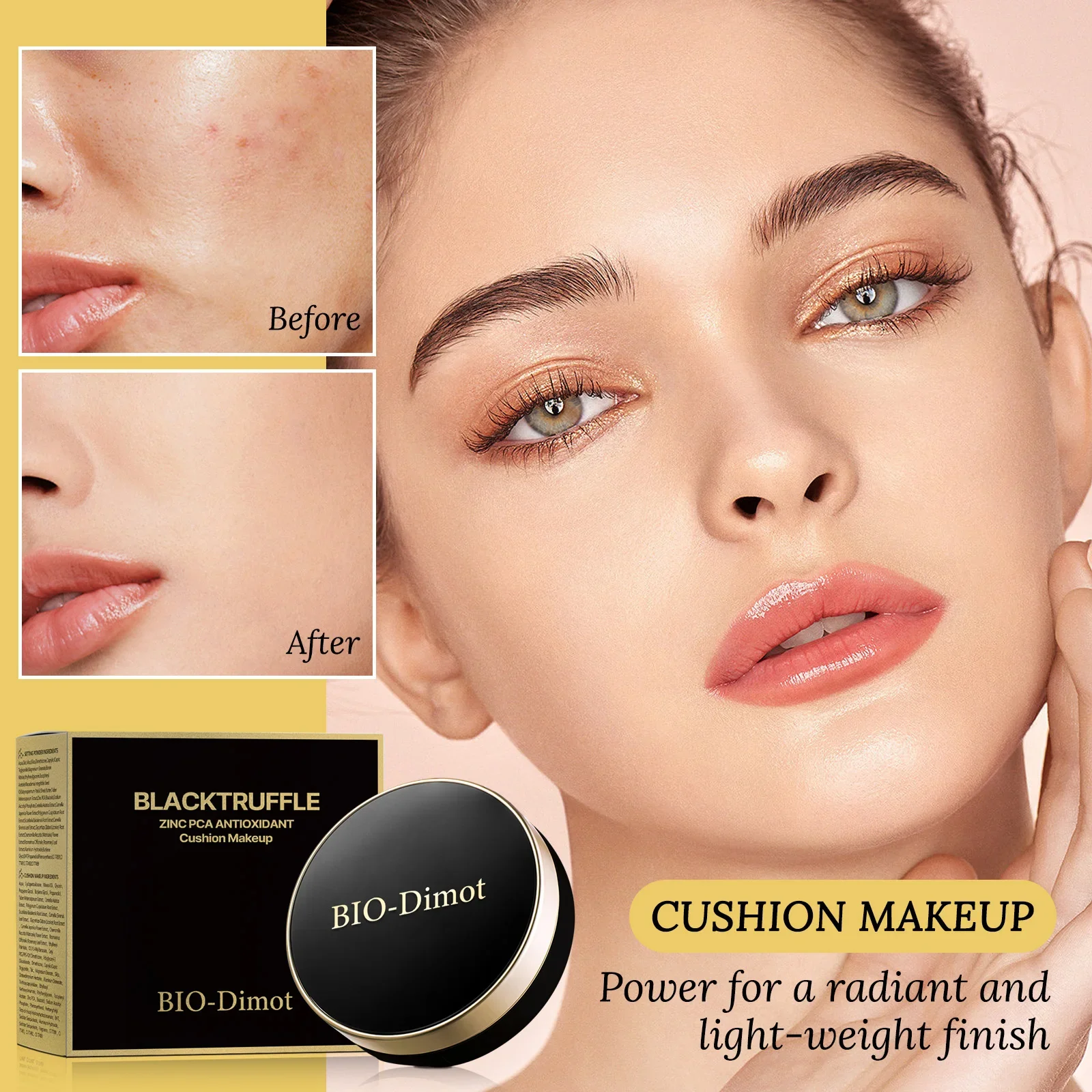 Base de almofada de ar 2 em 1 + pó prensado fosco para maquiagem bb creme corretivo controle de óleo cosméticos à prova d'água de longa duração