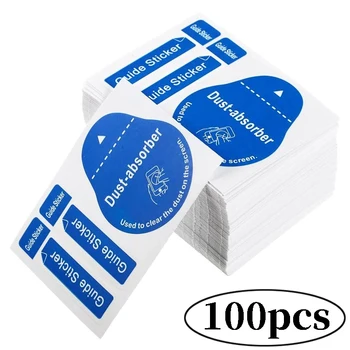 100/1 adet Dedust Sticker cep telefonu toz emici ekran koruyucular islak kuru silin kağıt kamera Lens LCD ekranlar için toz kağıtları