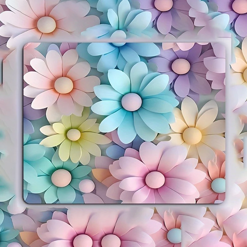 SÃŒÃe bunte Blume kleine Mauspad Gamer Computer Kawaii Matte Mousepad Schreibtisch 24x20cm Mauspad Gaming Zubehör Geburtstagsgeschenk